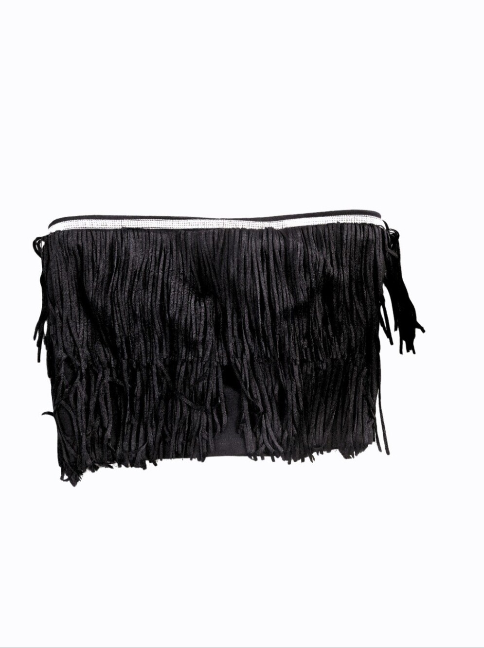 Western Black Fringe Top with Rhinestone Trim Detailing ✨🖤